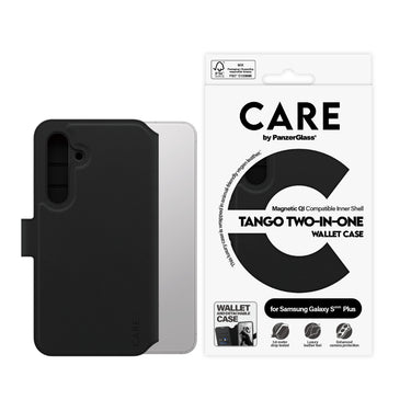 PanzerGlass CARE by Tango Wallet Case for Samsung Galaxy S25 Plus- Black